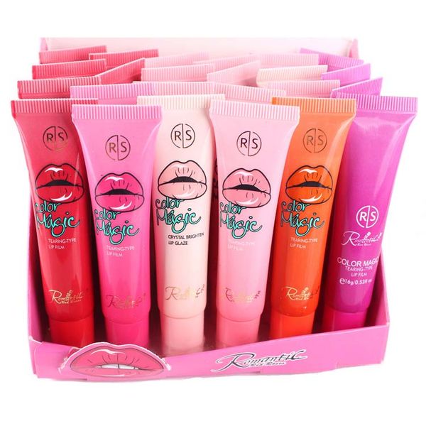 

women magic 6 colors lip gloss lipstick peel-off lasts marine collagen lipstick balm plant lip gloss romantic xmas gift