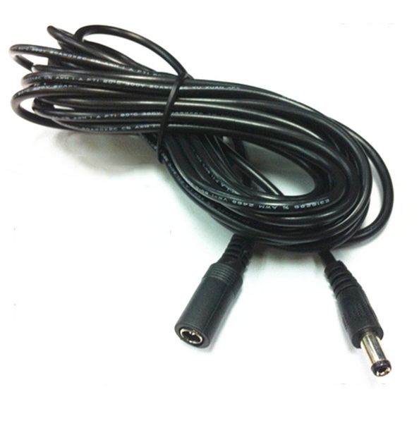 

10pcs/lot---5m 5.5mm x 2.1mm 5.5/2.1mm 12v dc male female extension cable cord 20awg for cctv camera & router