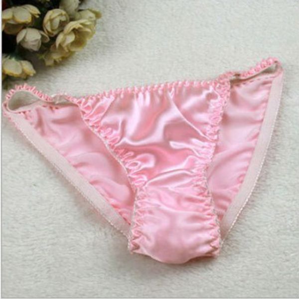 

5pcs/lot multi breathable women briefs pure triangle silk mulberry female panties bikini m-xxl panties silk colors ikxue