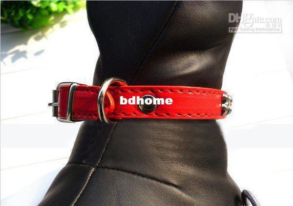

wholesale - 4 colors bone soft genuine leather dog collar