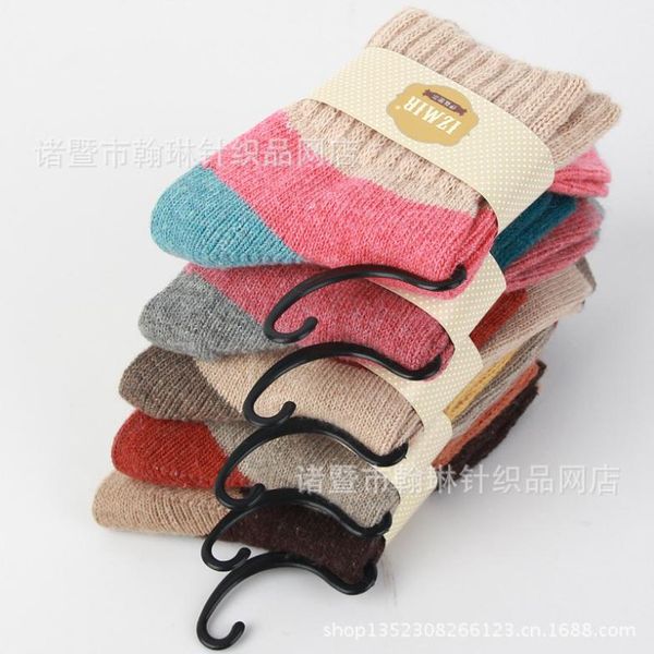 

wholesale-izmir style cute soft warm wool&cony women socks 5 pairs/lot, Black;white