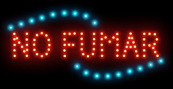 Hiçbir neon tabela sigara İspanyolca kelime led özelleştirilmiş ışık işareti logosu YOK fumar işareti göz alıcı sloganlar kapalı boyutu 19 * 10 inç