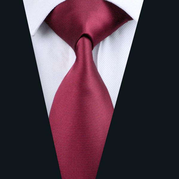 

Solid Burgundy Necktie for Men Jacquard Woven Silk Tie Business Party Formal Meeting 8.5cm Width Necktie D-0430