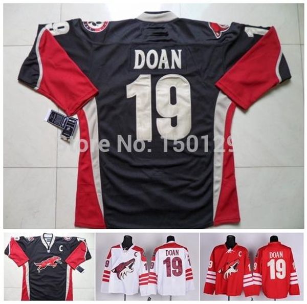 

2016 new, #19 shane doan jersey phoenix coyotes hockey jerseys home red white black shane doan authentic jersey stitched c patch, Black;red