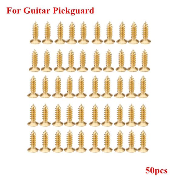Chapeamento de ouro 3mm Parafusos para Guitarra Elétrica PickGuard Scratch Plate Top Quality 50 pcs