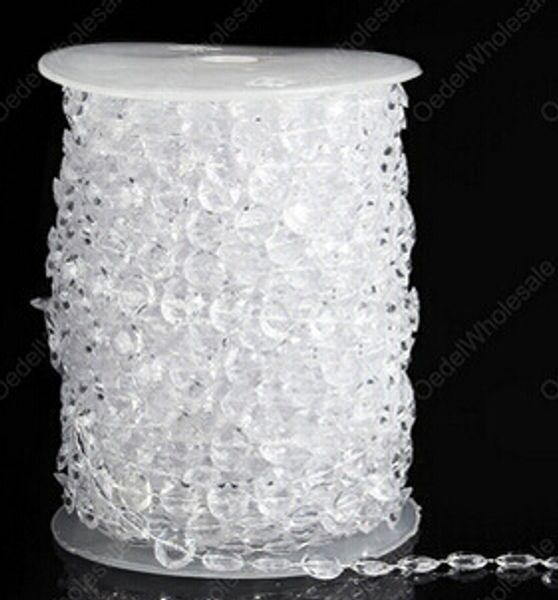 

wholesale-30 meters/99ft diamond crystal acrylic beads roll hanging garland strand wedding birthday christmas decor diy curtain