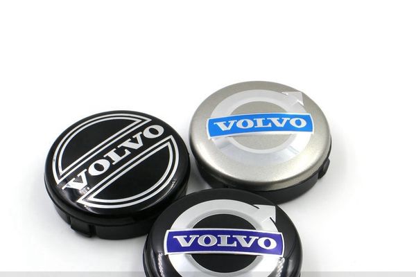 3 Farben 4 Stück 64 mm Volvo-Radnabenkappen Nabenabdeckung Auto-Emblem-Abzeichen schwarz/grau/BLAU C30 C70 S40 V50 S60 V60 V70 S80 XC90