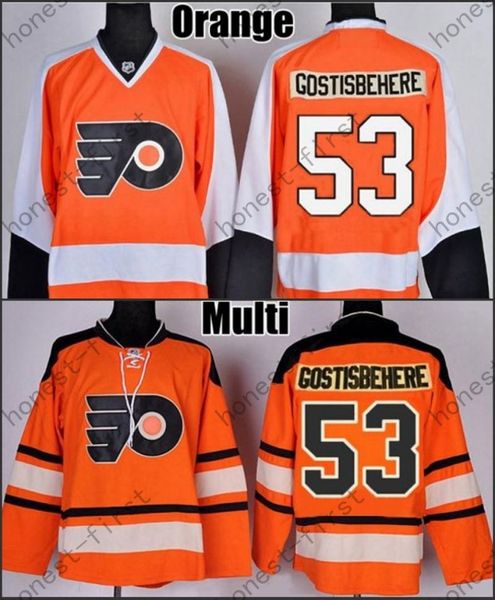 

#53 shayne gostisbehere Jersey Home Orange,Winter Classic Orange Authentic Stitched Hockey Jerseys