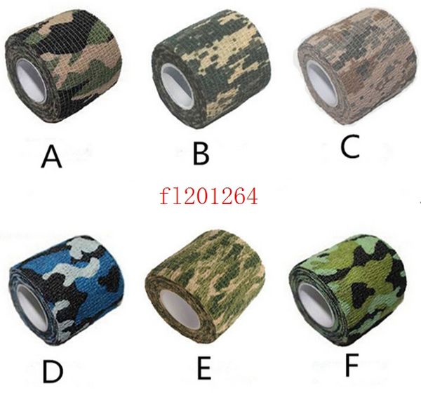 100 pz/lotto Spedizione Gratuita colore Della Miscela autoadesiva benda elastica Camo Wrap Fucile Tiro Caccia Camouflage Nastro coesivo 4.5 m