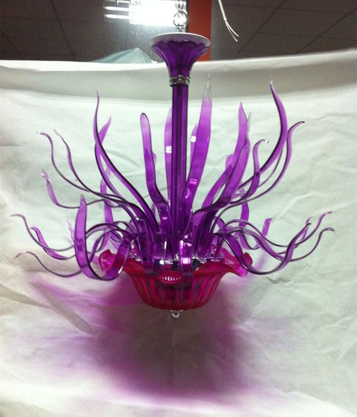

100% mouth blown ce ul borosilicate murano glass dale chihuly art elegant purple pendant led home lamp