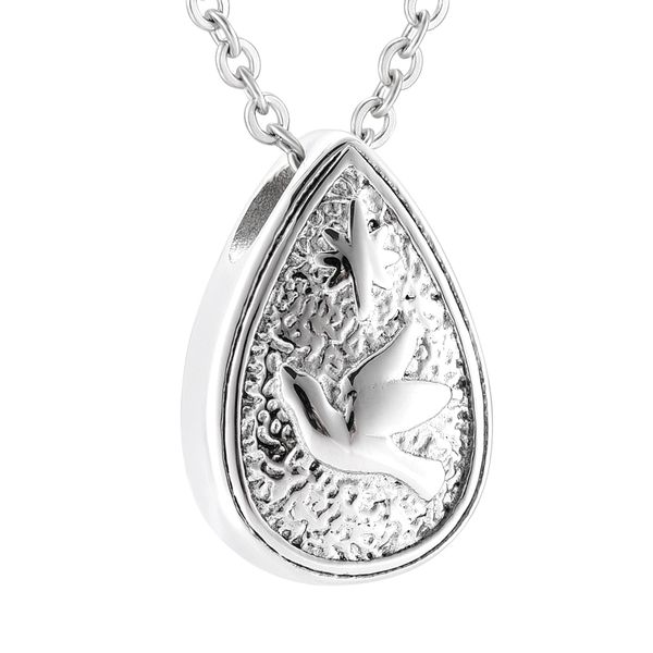 

ijd9915 charm engrave cremation urn pendant necklace women men jewelry pet urn funeral casket ash keepsake urns necklace for pet/human ashes, Silver