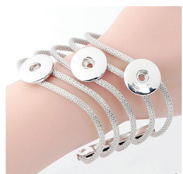 

3 button diy accessories 18mm noosa button snap button bracelet bangles adjustable bangle jelwery fit for 18mm interchangealbe button, Black