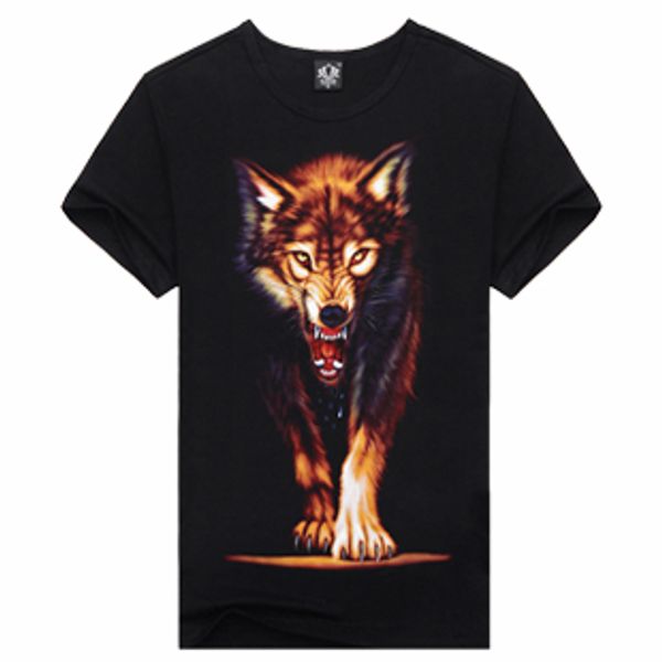 

new 2021 man tshirt causul t shirt wolf masculinas 3d men animal clothes fashion m-xxxl cotton brand camisetas t-shirts dgrib, Black