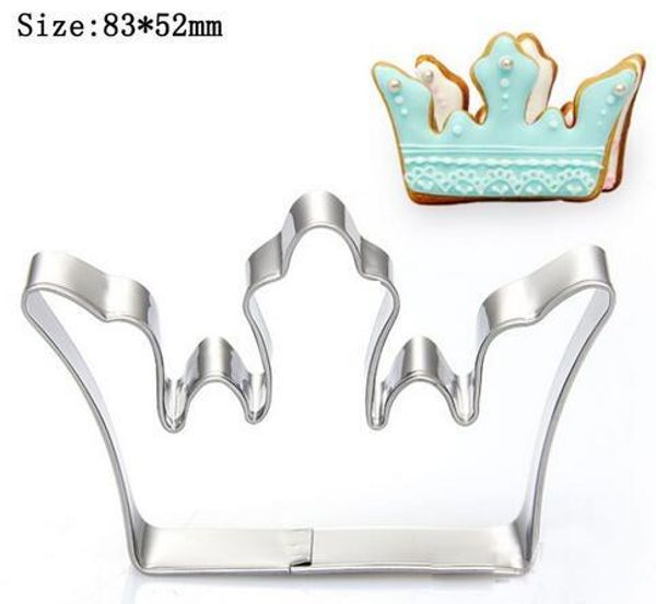 

fashion 3 pcs/set crown series]stainless steel cookies mold cutter 3d biscuit press fondant moldes galletas chocolate mooulds