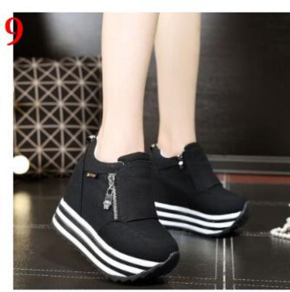 

new 2019 arrival women fashion sneakers winter autumn height increasing shoes women sports casual shoes platform sneaker women 1708, Black