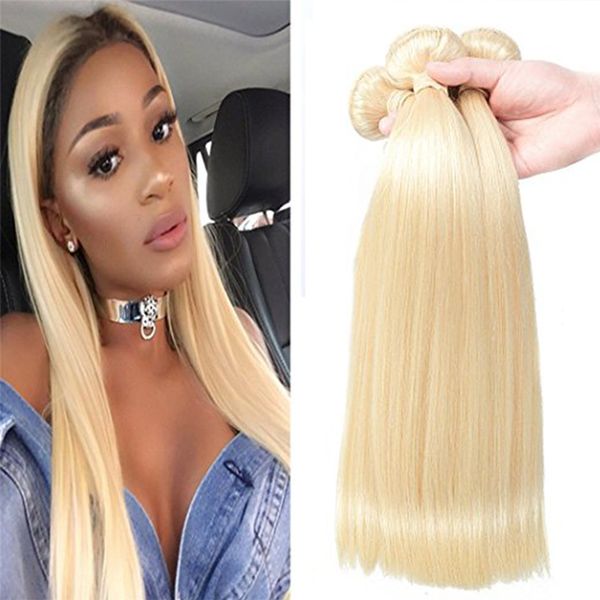 European Blond 613 100 Unprocessed Remy Human Hair Weave White