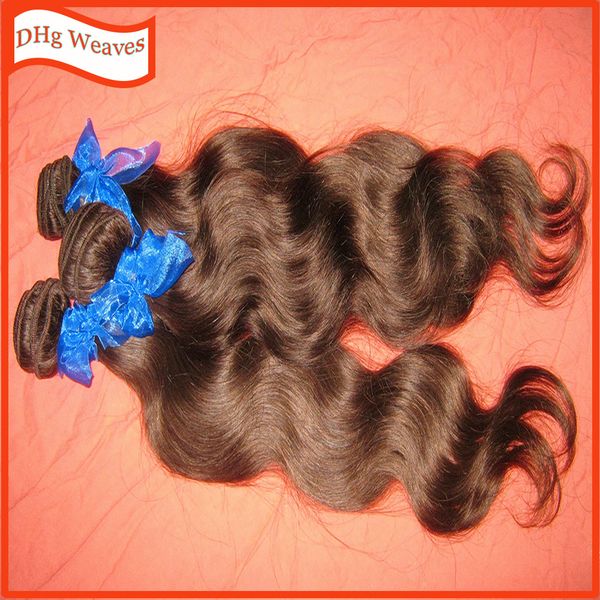 Light Brown Dyed Wavy Human Hair Extensions Malaysian Weave Wefts