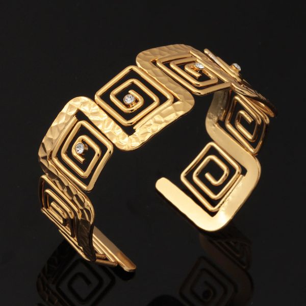 

vintage g cuff bangle rhinestone 18k gold plated adjustable bracelet bangle fashion jewelry for women wholesale yh5196, Golden;silver