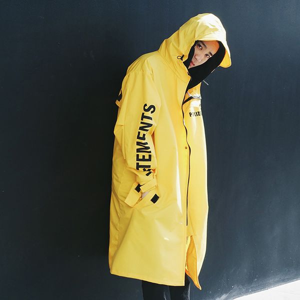 

wholesale- vetements polizei man jackets hooded rain coat water-proof sun protection trench casual hi-street fashion brand men clothing, Black;brown