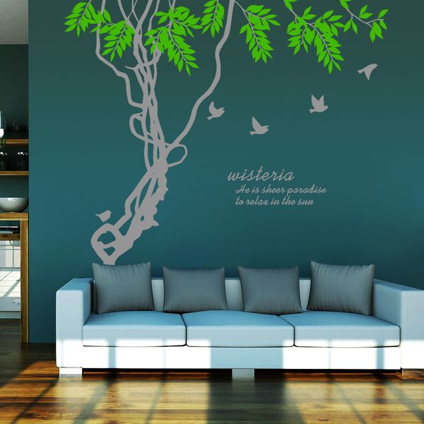 Ivy Leaves Tree Branches Birds Wall Art Mural Decor Sticker
