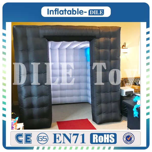

2.5 m black lighting inflatable p booth with led lights inside from p booth tent enclosure manufacturer