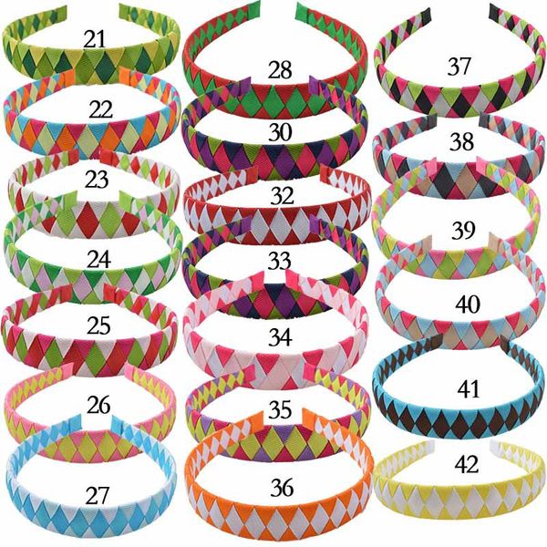 10 pcs verificação do diamante headwear xadrez cabelo hoop largura da cabeça fita menina mulher enrolamento cabelo bandas de cabelo banda Acessórios básica: FJ3107 1 polegada