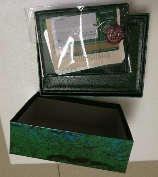 

factory sell brand new luxury watch mens watch box inner outer womans watches boxes men wristwatch wooden green box booklet card, Black;blue