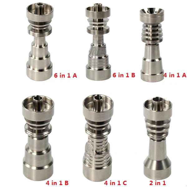 

titanium nail 10mm&14mm&19mm joint 2 in 1 4 in 1 6 in 1 domeless titanium nail for male and female dhl
