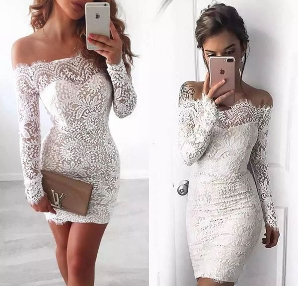 

новое элегантное кружевное коктейльное платье с длинным рукавом сексуальное мини платье возвращения на родину мини новые вечерние платья, Black