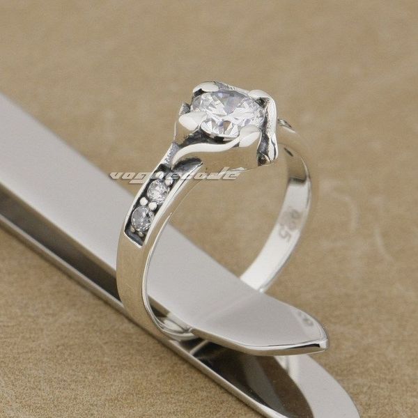 

925 sterling silver white cz stone fashion wedding ring 9k014, Golden;silver