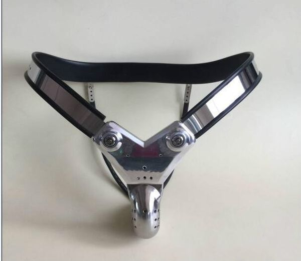 

2018 latest y-shaped male chastity devices adjustable stainless steel curve waist chastity belt with full closed winding cock cage bdsm sex