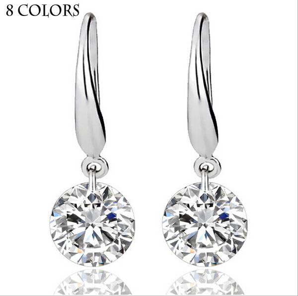 

Real Solid 925 Sterling Silver Wedding Engagement Earring 2Ct Princess Cut Created Diamond Jewelry Wholesale Free Shipping
