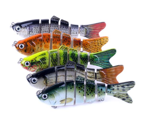 

3d artificial fish saltwater fishing lure 11cm 18g 6 jointeds big bass bait 6# hook fishing tackle
