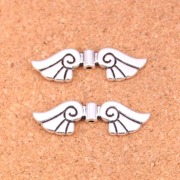 38pcs Antique Silvered Angel Wings Charms Charms для европейских браслетных украшений изготовление ручной работы 16*11 мм