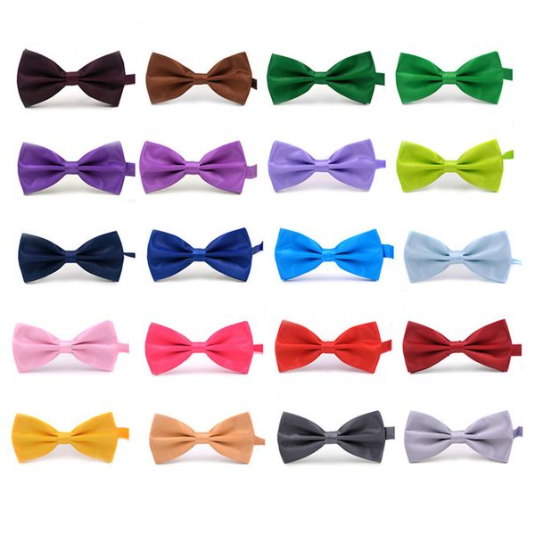 

wholesale- 2017 new fashion boutique mens bow ties for men groom wedding party women butterfly bow tie solid bowtie men gravata cravate, Black;blue