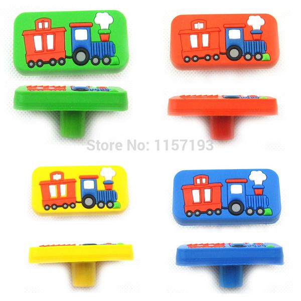 2019 Red Yellow Green Blue Single Hole Cartoon Train Knob Kids
