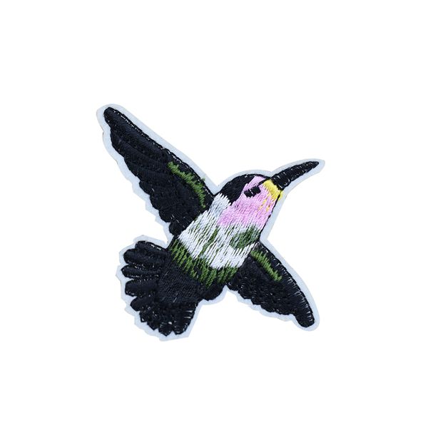 

10pcs flying bird patches for clothing bags iron on transfer applique patch for jeans sew on embroidery patch diy, Black