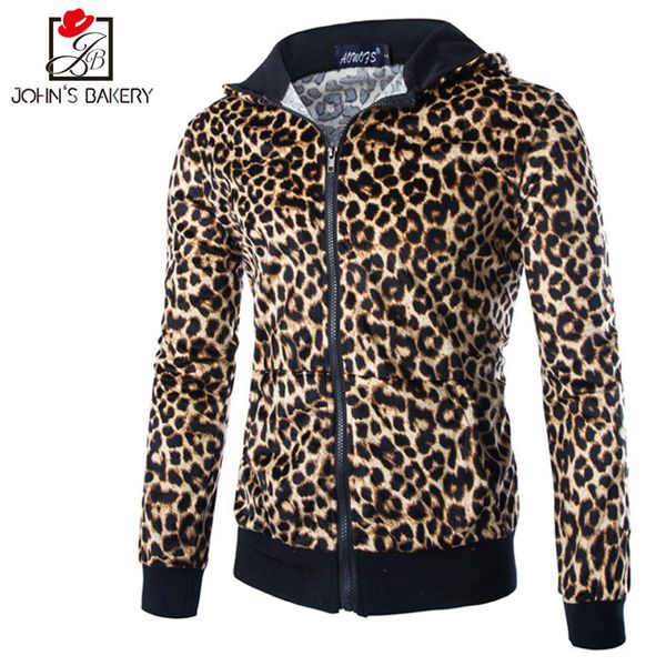 

wholesale- 2017 new fashion hoodies brand men leopard zipper sweatshirt male men's sportswear hoody hip hop autumn winter hoodie xxl903, Black