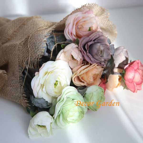 

flower bud lotus bouquet 8 colors lifelike simulation rose flower artificial silk flowers for office decoration gf16412