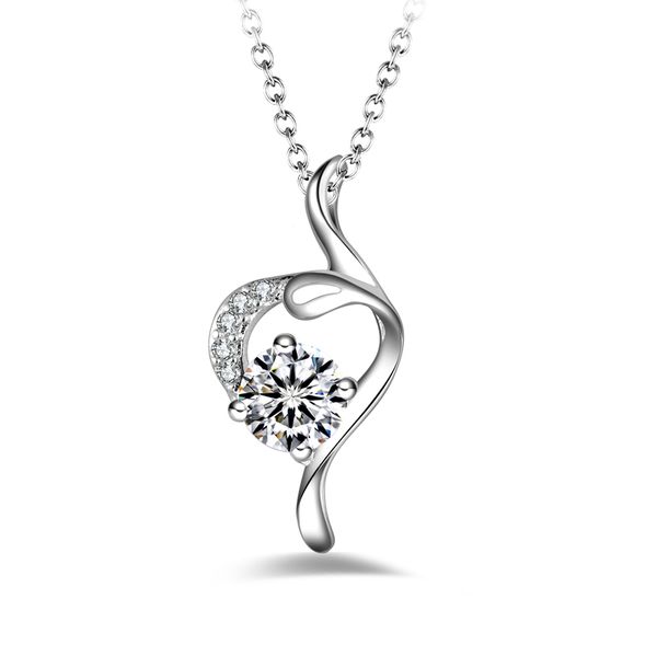 

fashion 925 silver angel with white diamond jewelry 925 silver necklace valentine's day holiday gifts 1693