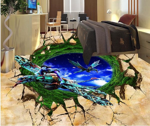 

p wall mural cracked blue sky avatar 3d floor painting luxury floor wallpaper