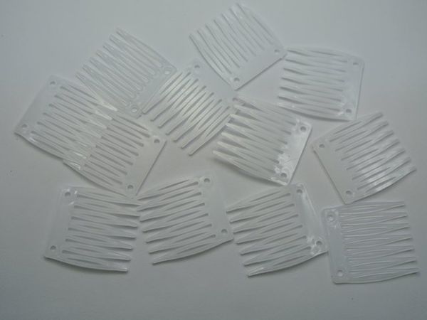 2020 50 White Plastic Mini Hair Clips Side Combs Pin Magic Grip