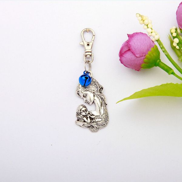 

горячая 40 шт./лот цинковый сплав покрытие серебро мать babymixed колокол шарм вращающийся карабин брелок брелки для женщин g865, Slivery;golden