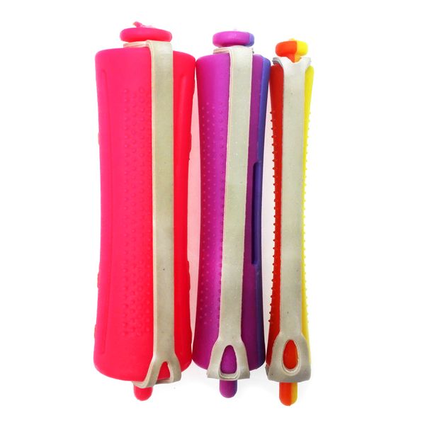 3 Size Perm Rod With Rubber Band Hair Curlers Rollers Plastics