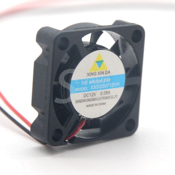 

micro mini brushless dc cooling fan 2 wire 12v 0.12a 25x25x7mm 25mm 2507 slim