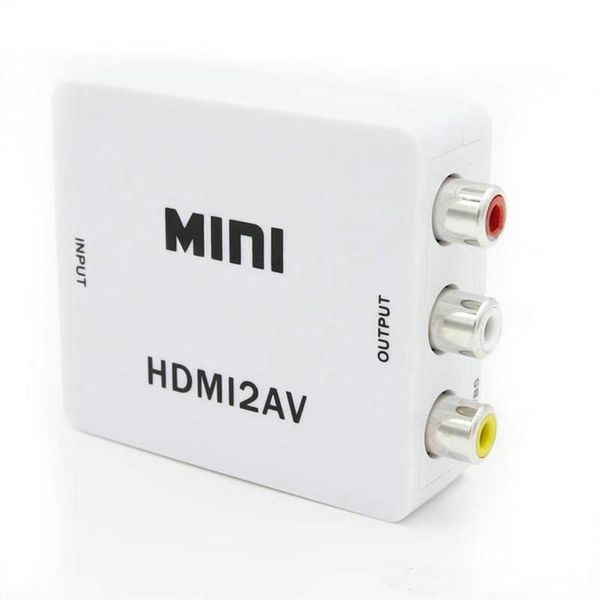 

mini hd 1080p hdmi2av видео конвертер hdmi в rca av/cvsb l / r видео поддержка ntsc pal выход hdmi на av адаптер om-cd8