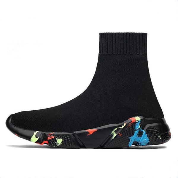

light high new breathable flying socks shoes sports men women couples stretch generation sneakers flat running shoes sneaker, Black