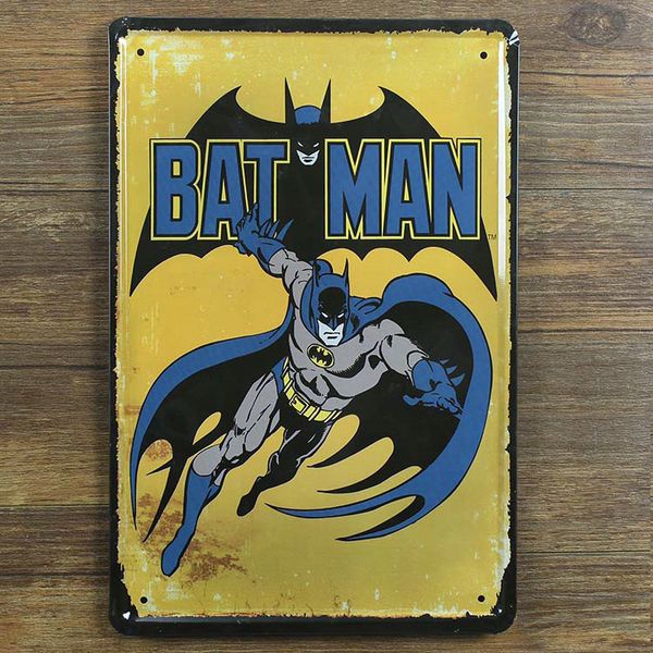 

новый 2015 персонализированные Бэтмен старинные плакат ретро живопись декоративная картина олова знак железа металла настенная живопись Home Art Wall Decor