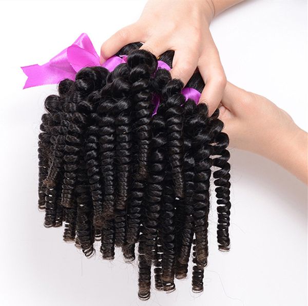 

elibess 3 bundles afro kinky curly hair spiral curl weave 100 human hair brazilian virgin hair curly aunty funmi bouncy curls weft dhl, Black
