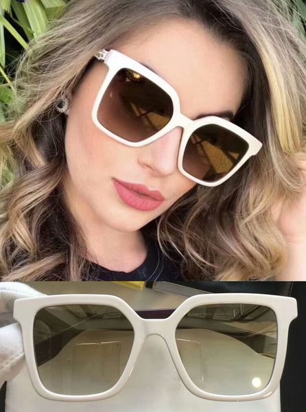 

женщины дизайнер площадь 0296 / с солнцезащитные очки белый коричневый градиент lenes мода бренд солнцезащитные очки унисекс новый с коробко, White;black